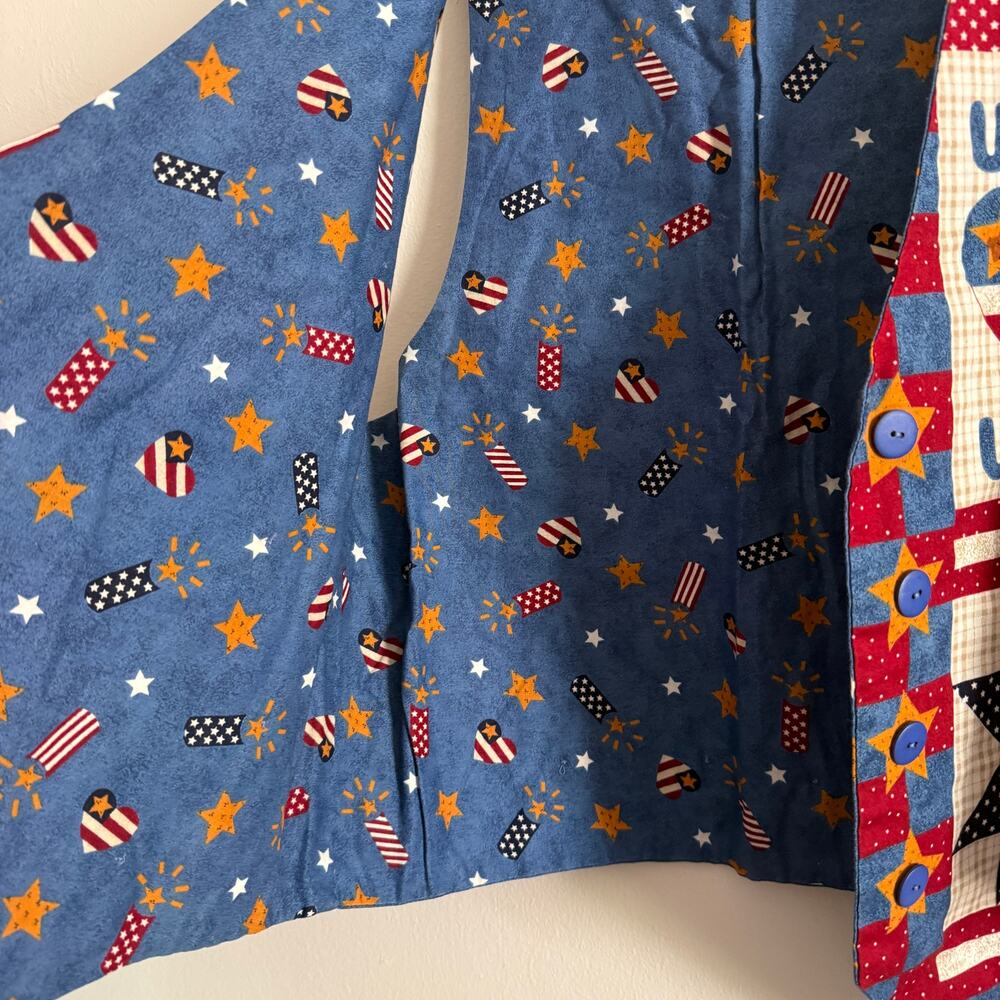 90s Vintage Handmade Patriotic Sewing Kit Vest with Embelishment | Large - Picture 5 of 7